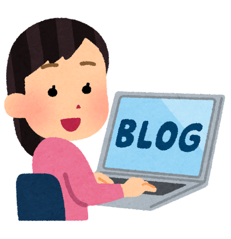 ブログを更新する女性