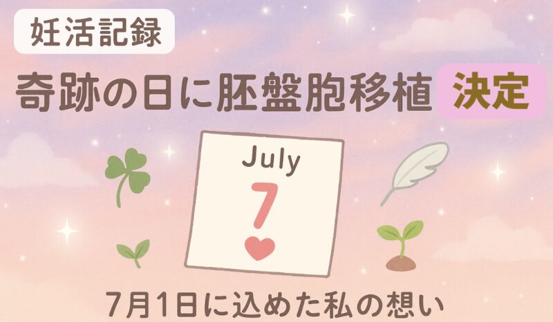 2回目の移植日は7月1日に決定！