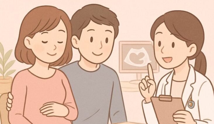 先生に話を聞いている妊活中の夫婦