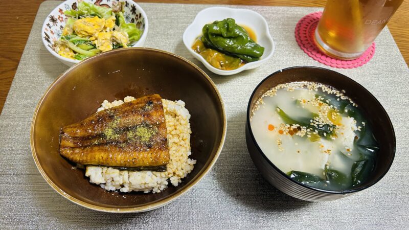 土用の丑の日に食べた我が家の鰻丼定食