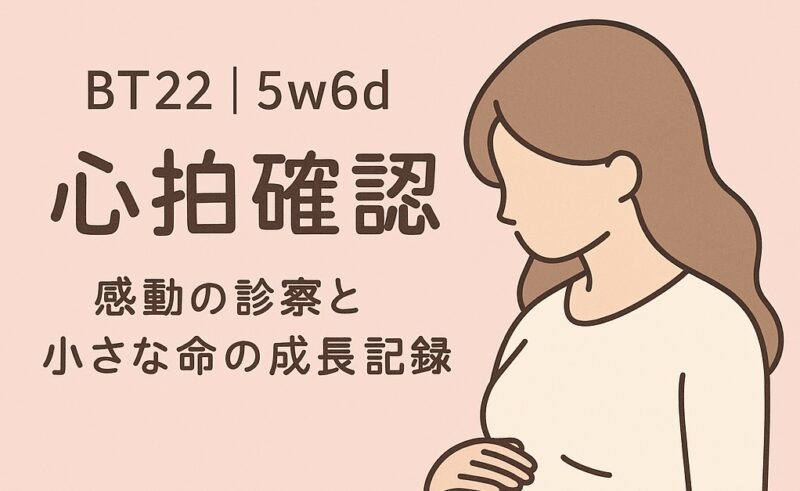 安心する女性、心拍確認出来た日の記録